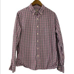 J.Crew Mens Slim Fit Cotton Plaid Button Down Shirt, Size Large